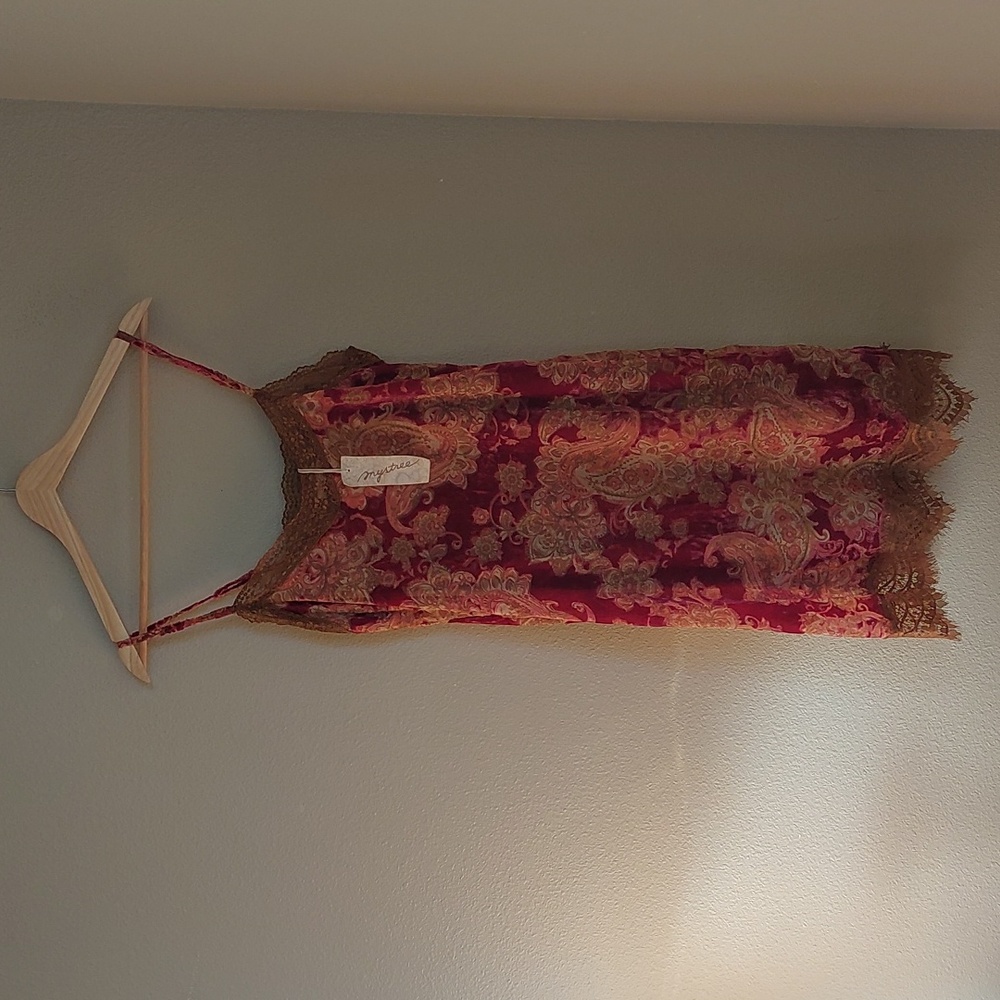 NWT Mystree Velvet And Lace Slip Dress Size S